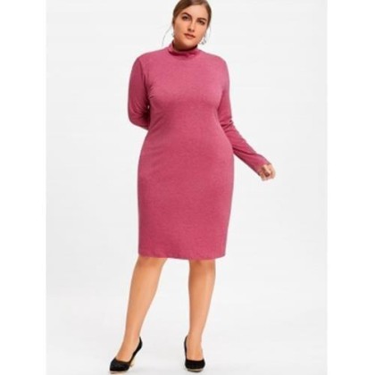 PLUS SIZE HIGH NECK SPACE DYE DRESS (TUTTI FRUTTI)