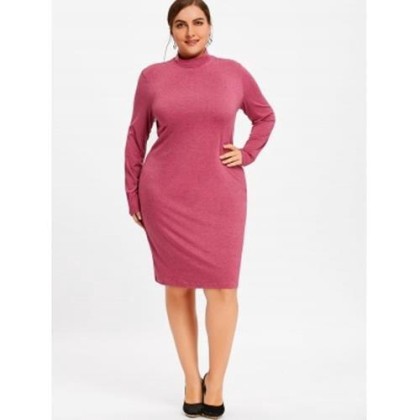 PLUS SIZE HIGH NECK SPACE DYE DRESS (TUTTI FRUTTI)