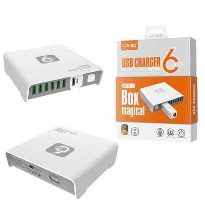 LDNIO A6802 Box Magical Mobile Mini Power Bank 2600 MAh with 6 USB Output Port